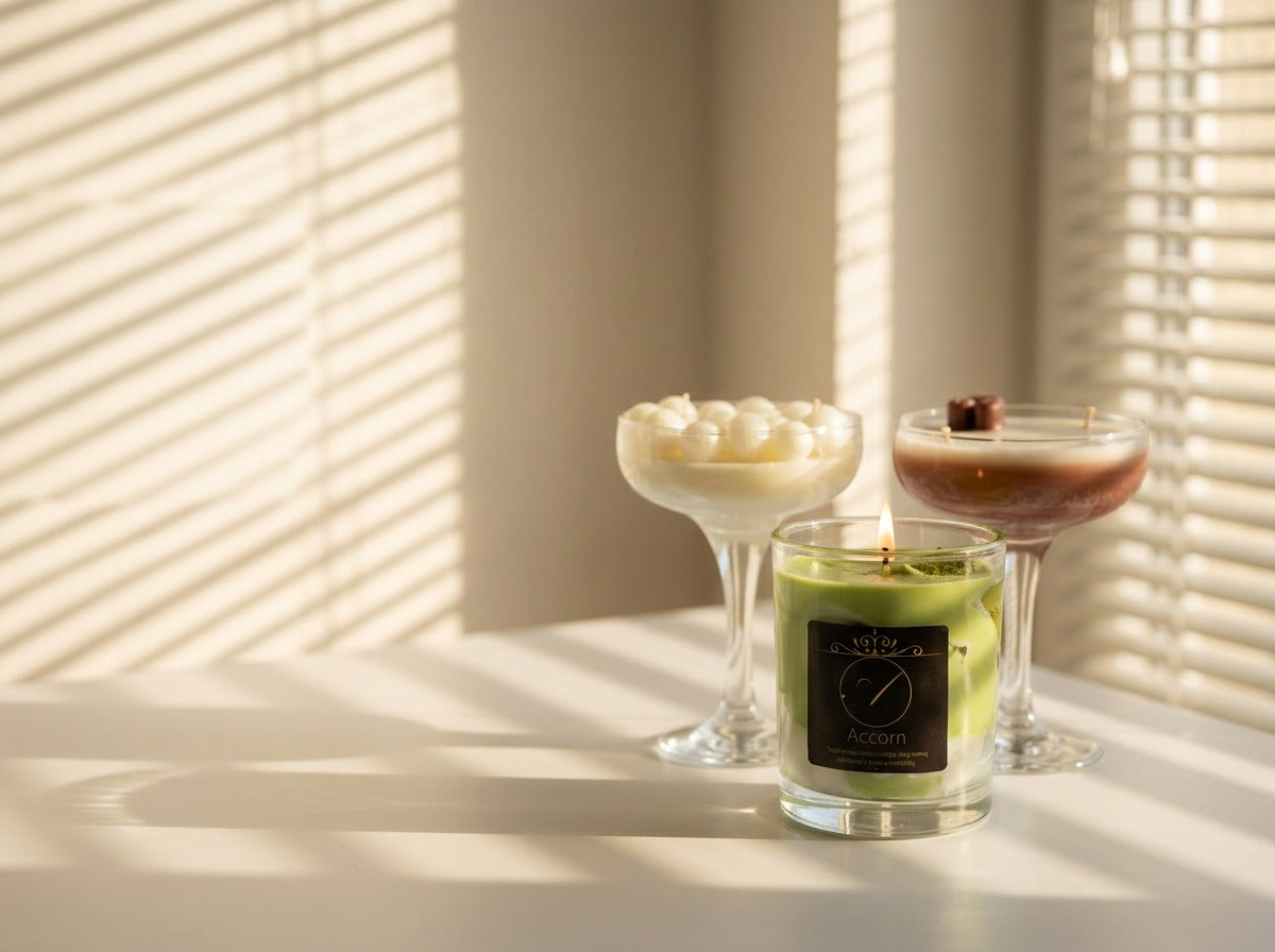 Accorn Matcha, Espresso, Pearl sojų ir gelinio vaško žvakės